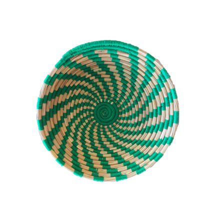 Ψάθινος δίσκος σε φυσικό πράσινο χρώμα 8 x 48 εκ.