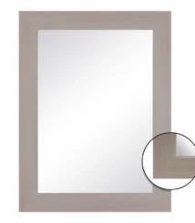 Καθρέπτης Τοίχου με Μπεζ Ξύλινο Πλαίσιο 64x86εκ