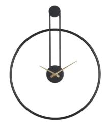 Μεταλλικο ρολόι τοίχου μαύρο 50x62εκ