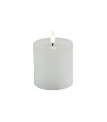 Κορμός Λευκό Διακοσμητικό Φωτιστικό Κερί LED σε Λευκό Χρώμα 7,5x8εκ